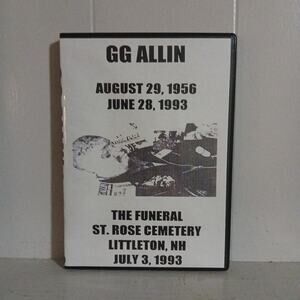 GG Allin DVD 07/03/1993 The Funeral & Wake Jabbers Antiseen Punk Rock